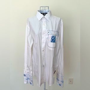 Vintage Marithe & François Men’s Embroidered French Cuff Long Sleeve Shirt Sz L